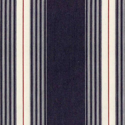 Ian Mankin Panama Stripe Dark Navy Made to Measure Curtains