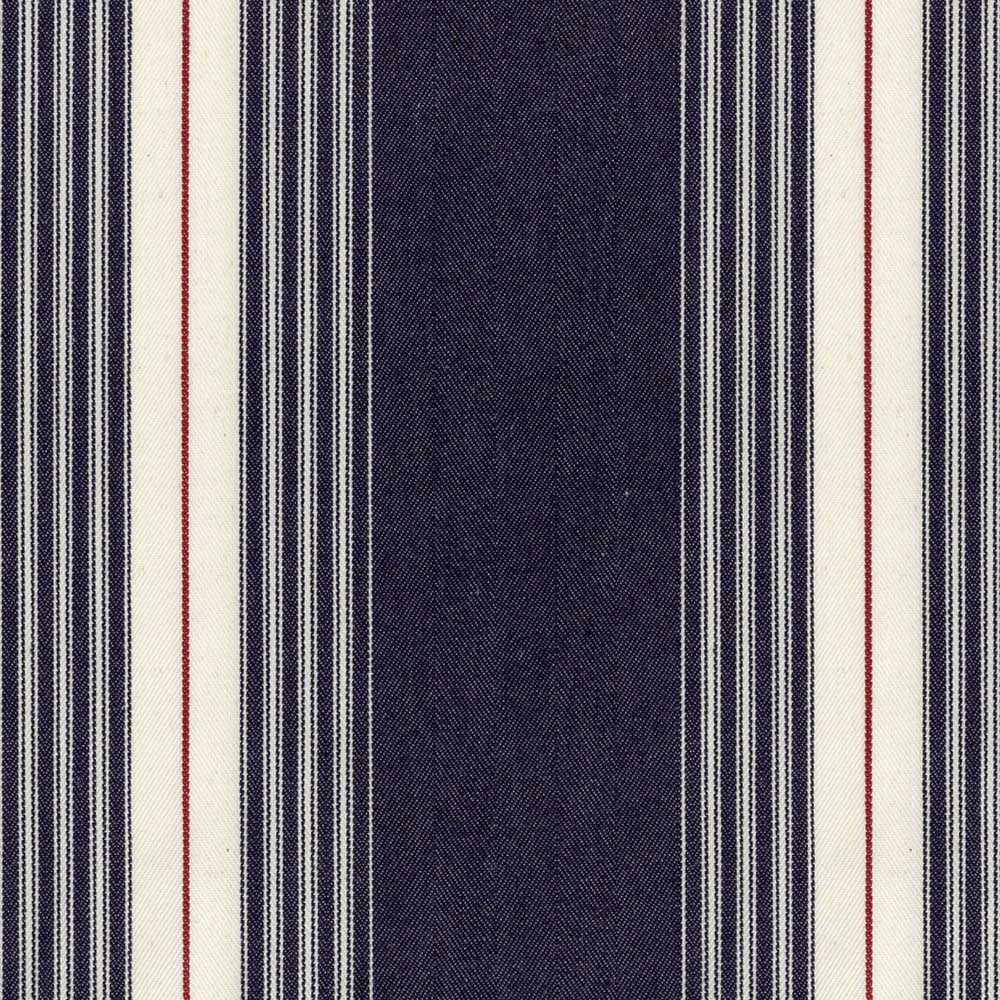 Ian Mankin Panama Stripe Dark Navy Made to Measure Roman Blinds