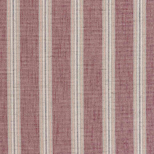 Ian Mankin Tourmaline Stripe Garnet/Powder Made to Measure Curtains
