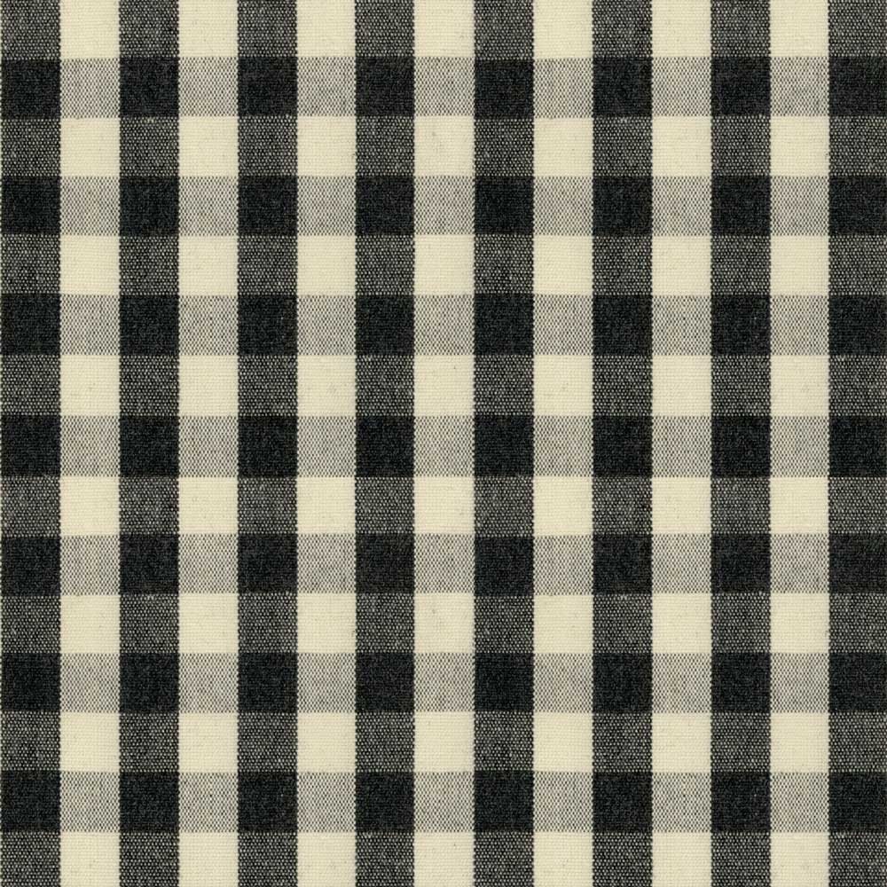 Ian Mankin Suffolk Check Small Black Made to Measure Curtains