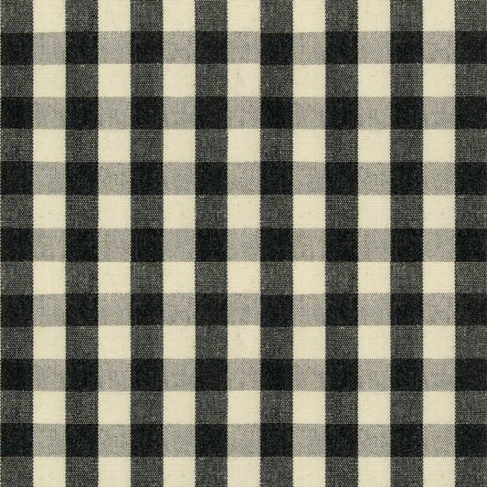 Ian Mankin Suffolk Check Small Black Made to Measure Curtains