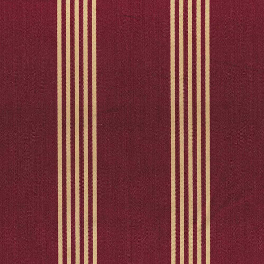 Ian Mankin Canvas Stripe Antique Claret Made to Measure Roman Blinds