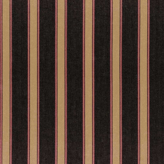 Ian Mankin Silhouette Stripe Black/Claret Made to Measure Roman Blinds