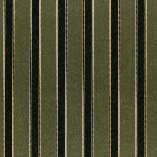 Ian Mankin Silhouette Stripe Khaki/Black Made to Measure Curtains