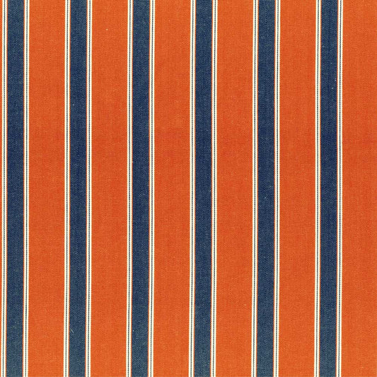 Ian Mankin Silhouette Stripe Rust/Navy Made to Measure Curtains