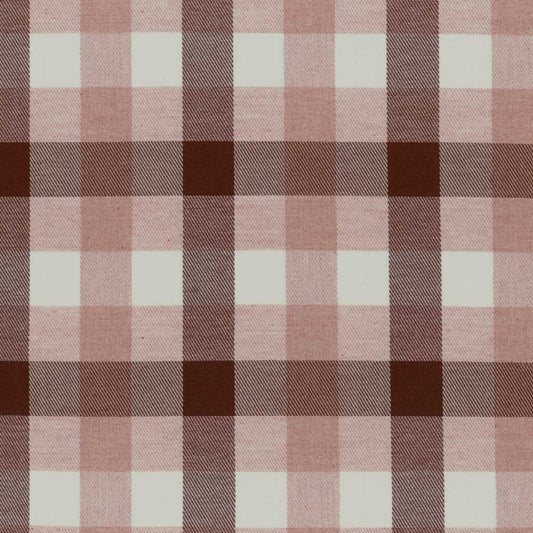 Ian Mankin Watercolour Check Brown/Pink Made to Measure Roman Blinds