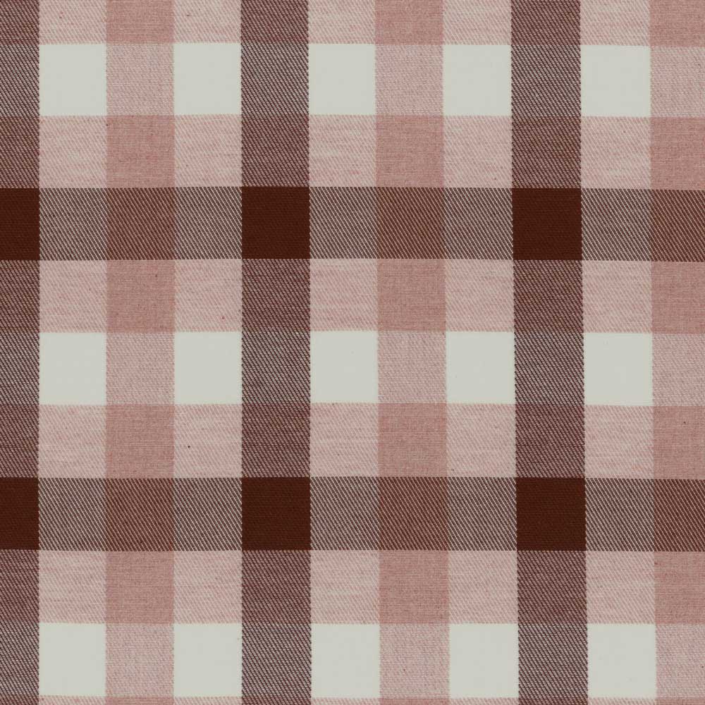 Ian Mankin Watercolour Check Brown/Pink Made to Measure Curtains