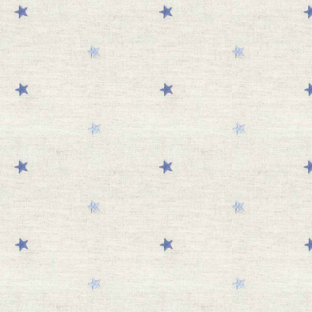 Ian Mankin Embroidered Union Star Blue Made to Measure Roman Blinds