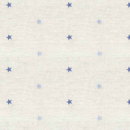 Ian Mankin Embroidered Union Star Blue Made to Measure Curtains