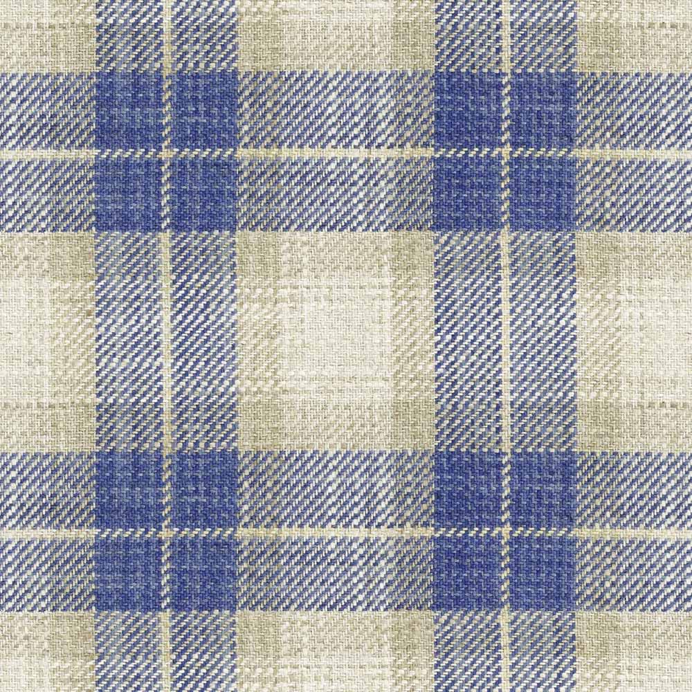 Ian Mankin Kintyre Check Blue Made to Measure Roman Blinds