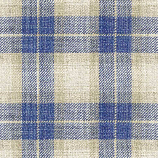 Ian Mankin Kintyre Check Blue Made to Measure Roman Blinds