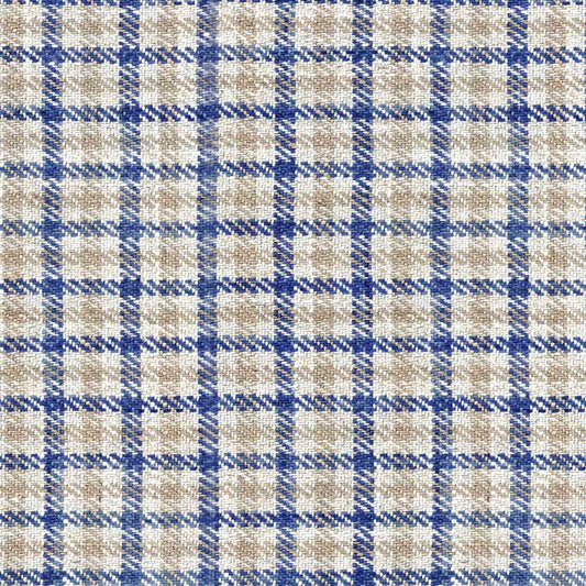 Ian Mankin Nairn Check Blue Made to Measure Curtains