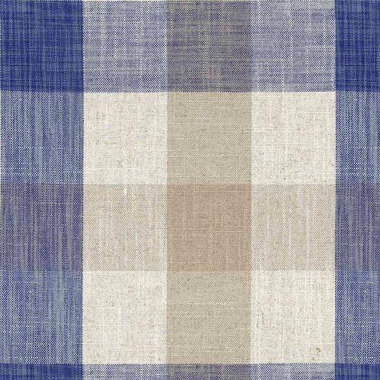 Ian Mankin Oban Check Blue Made to Measure Roman Blinds