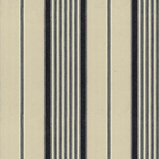 Ian Mankin Empire Stripe 1 Black Made to Measure Roman Blinds