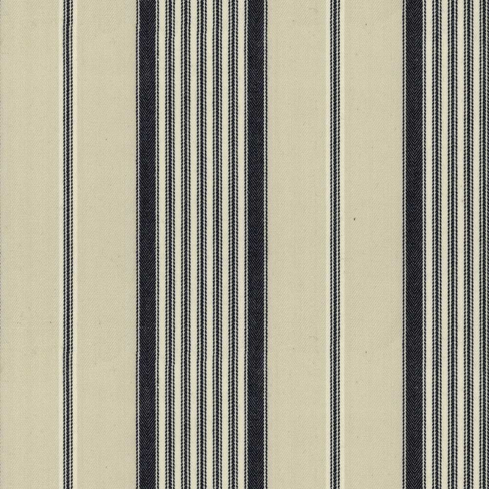 Ian Mankin Empire Stripe 1 Black Made to Measure Curtains