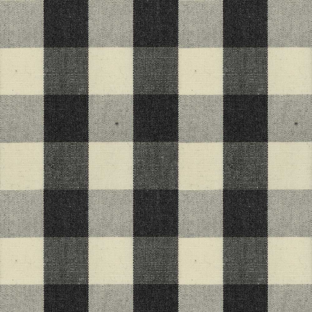 Ian Mankin Suffolk Check Large Black Made to Measure Curtains