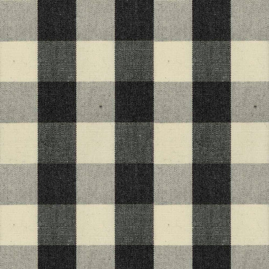 Ian Mankin Suffolk Check Large Black Made to Measure Curtains