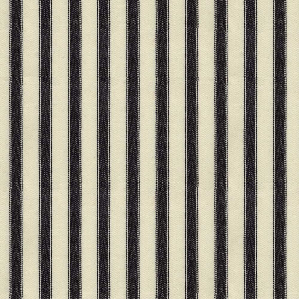 Ian Mankin Ticking Stripe 2 Black Made to Measure Roman Blinds