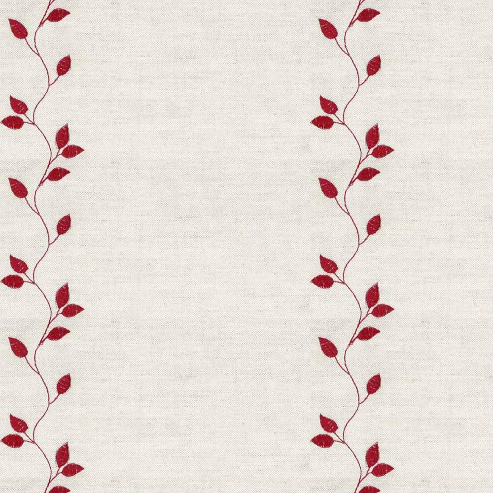 Ian Mankin Embroidered Union Leaf Claret Made to Measure Curtains