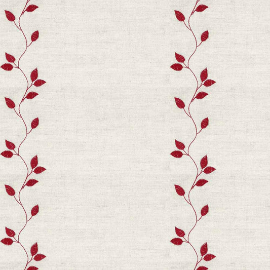 Ian Mankin Embroidered Union Leaf Claret Made to Measure Curtains