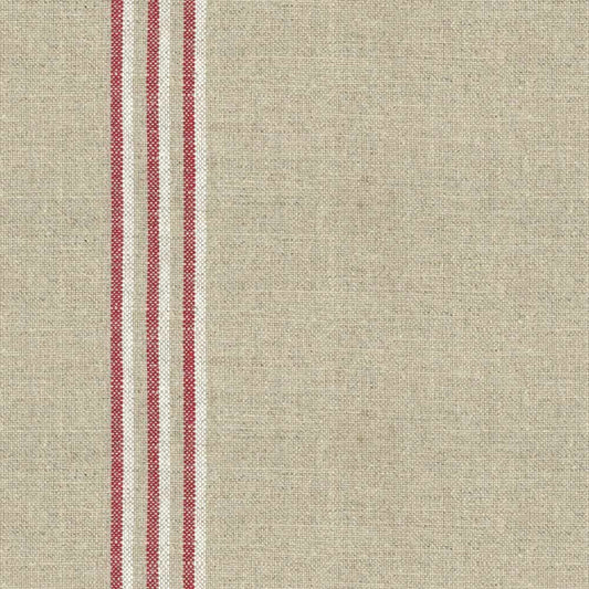 Ian Mankin Grain Stripe Nordic Peony Made to Measure Curtains