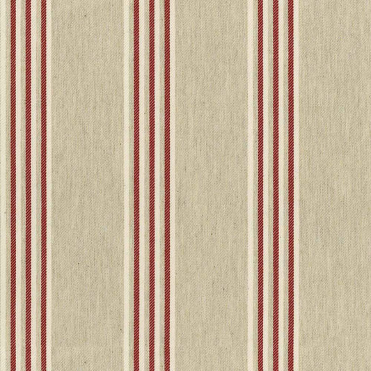 Ian Mankin Henley Stripe Cream/Peony Made to Measure Curtains