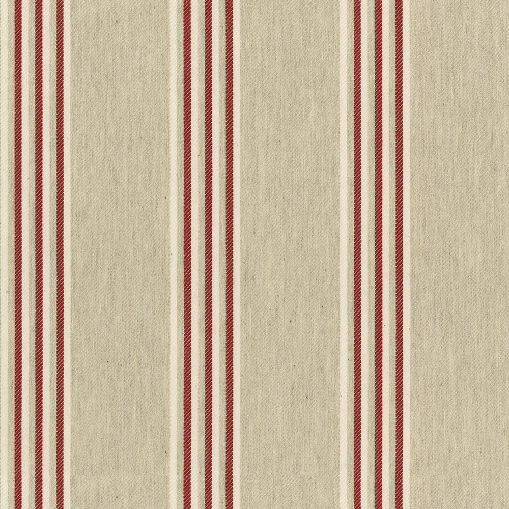 Ian Mankin Henley Stripe Cream/Peony Made to Measure Roman Blinds