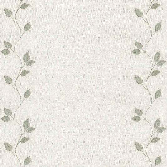 Ian Mankin Embroidered Union Leaf Sage Made to Measure Curtains