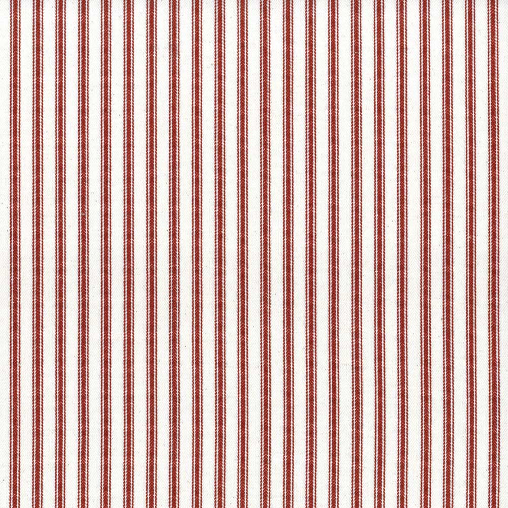 Ian Mankin Ticking Stripe 1 Crimson Made to Measure Curtains
