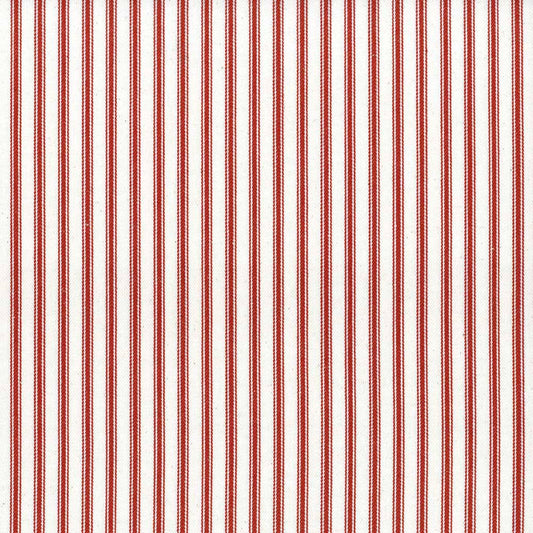 Ian Mankin Ticking Stripe 1 Crimson Made to Measure Curtains