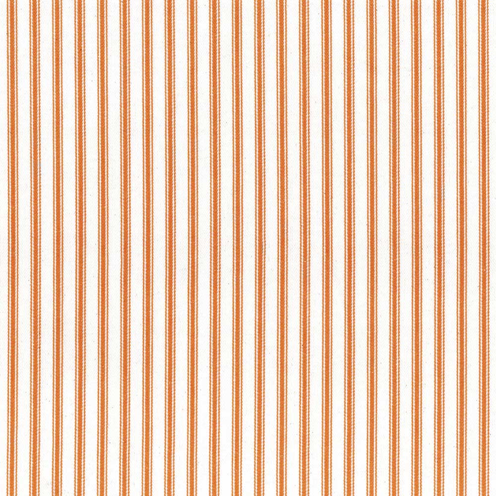 Ian Mankin Ticking Stripe 1 Orange Made to Measure Curtains
