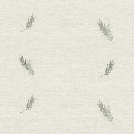 Ian Mankin Embroidered Union Fern Sage Made to Measure Curtains