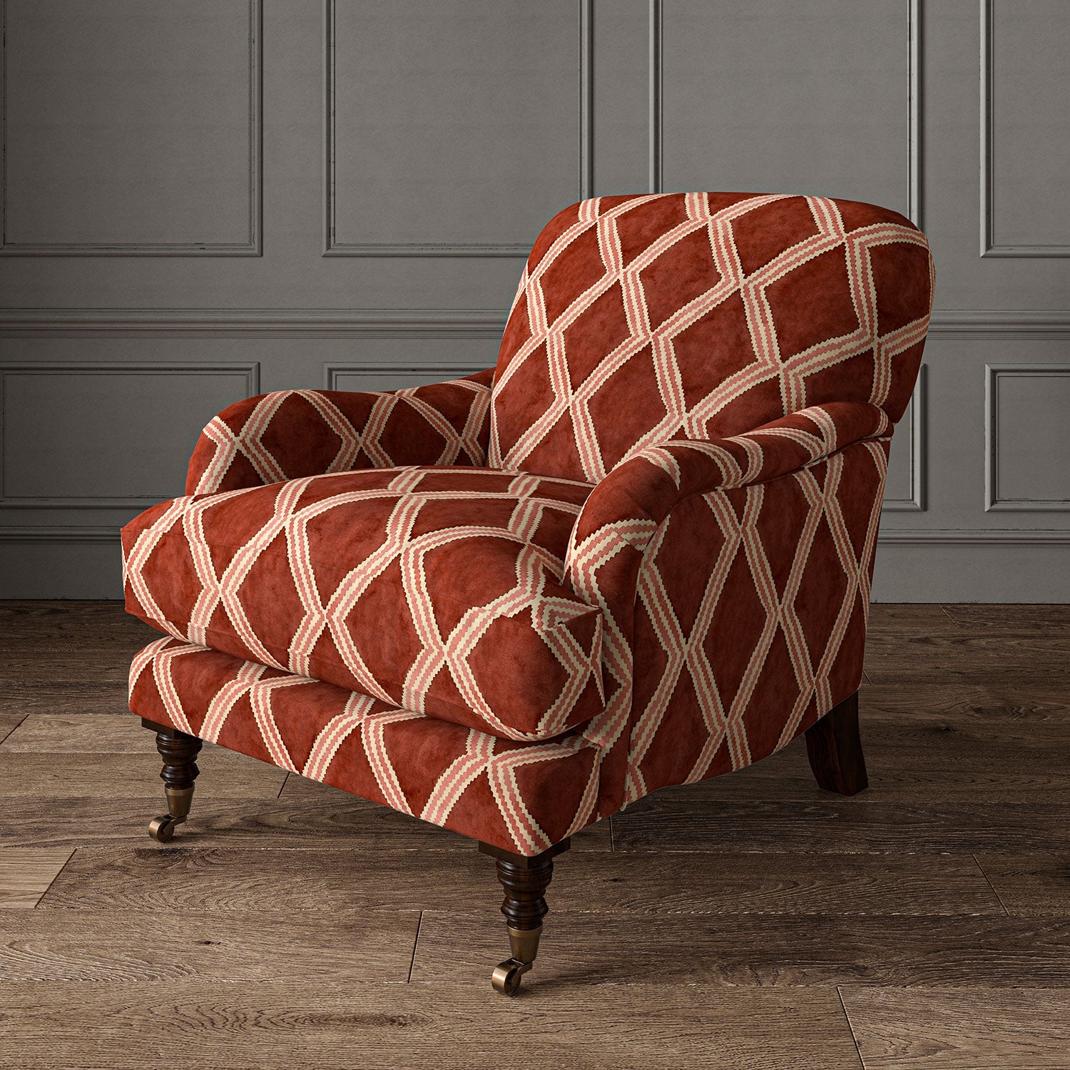 Linwood Inca Blush Red FR Made to Measure Curtains