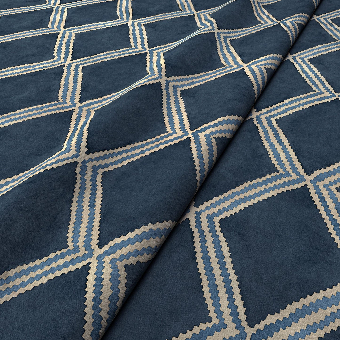 Linwood Inca Indigo FR Made to Measure Curtains