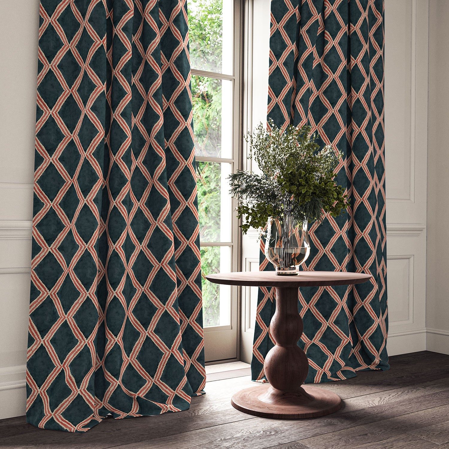 Linwood Inca Midnight Berry FR Made to Measure Curtains