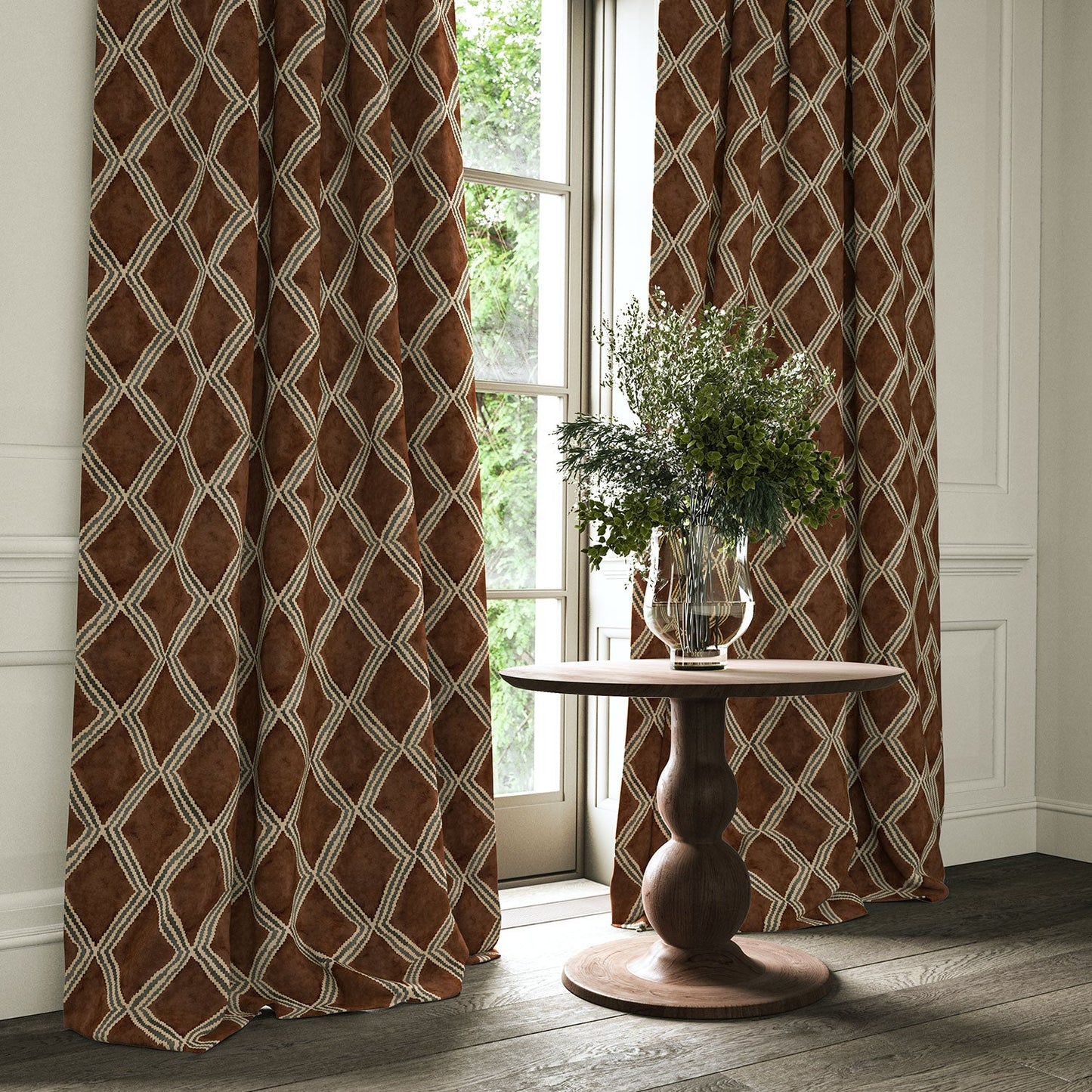 Linwood Inca Mocha FR Made to Measure Curtains