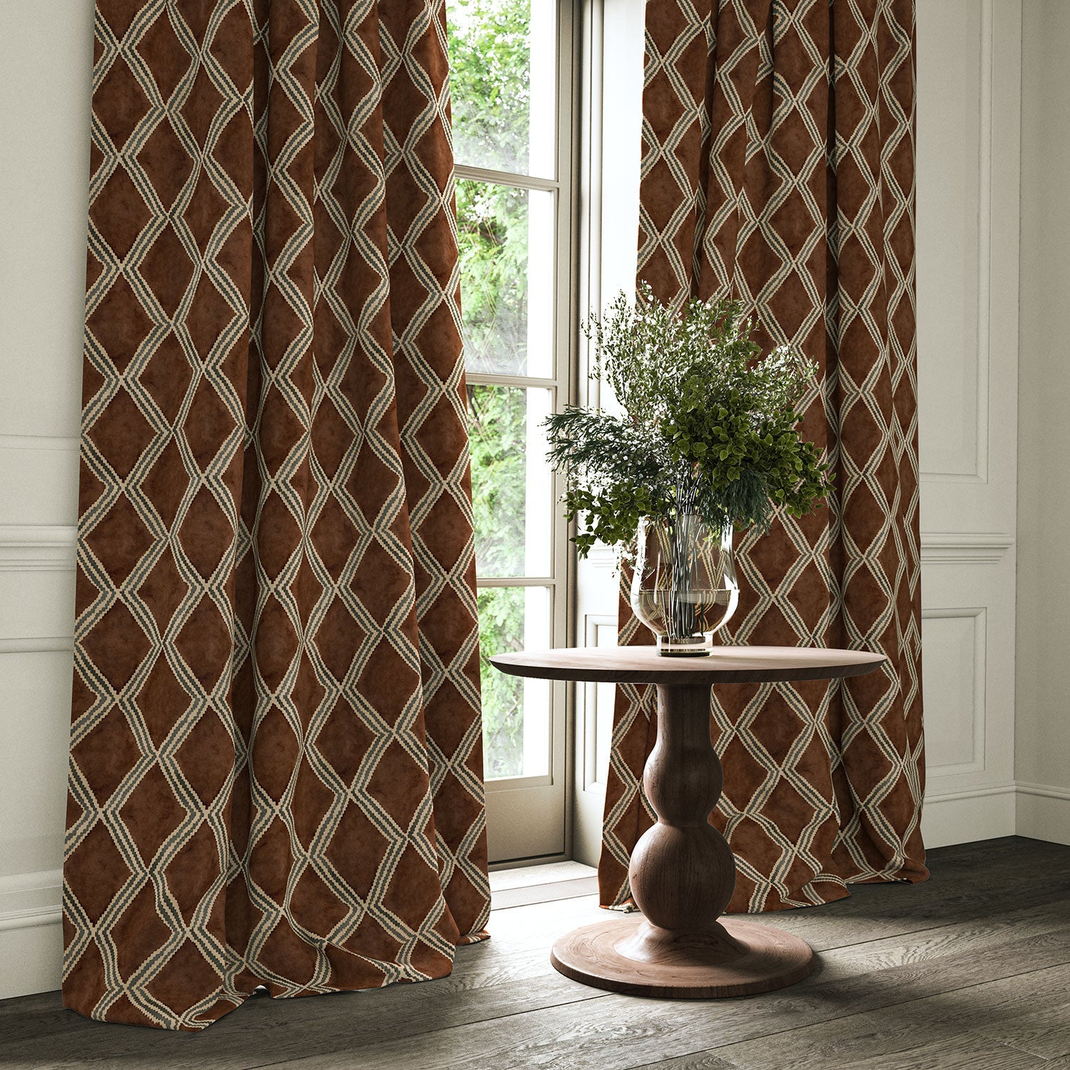 Linwood Inca Mocha FR Made to Measure Curtains