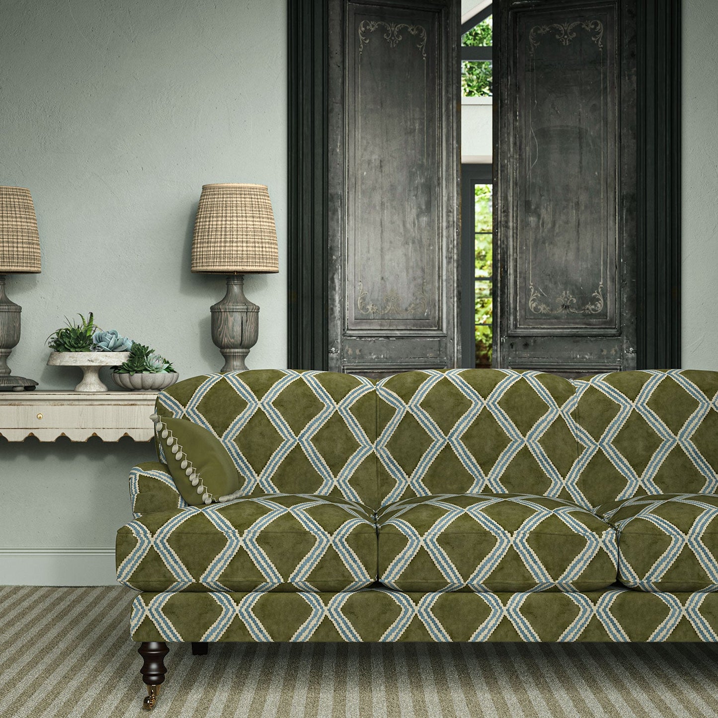 Linwood Inca Mossy Well FR Made to Measure Curtains