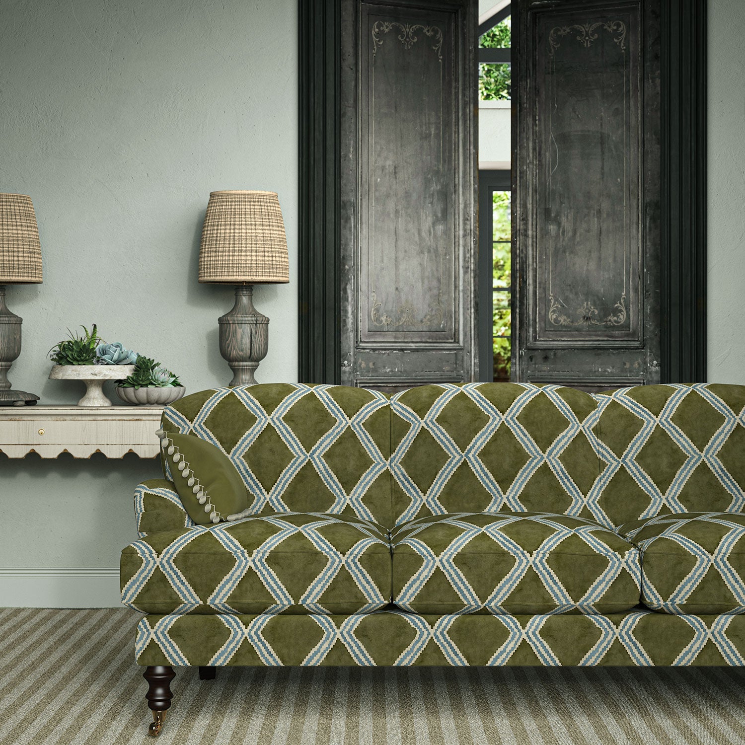 Linwood Inca Mossy Well FR Made to Measure Curtains