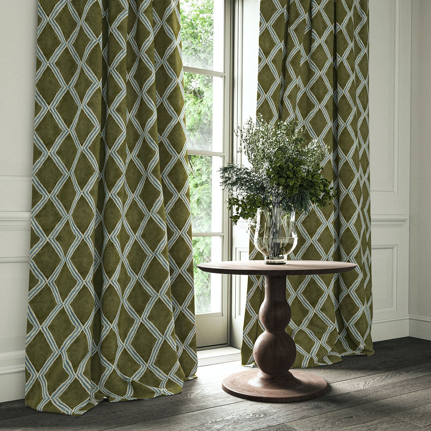 Linwood Inca Mossy Well FR Made to Measure Curtains