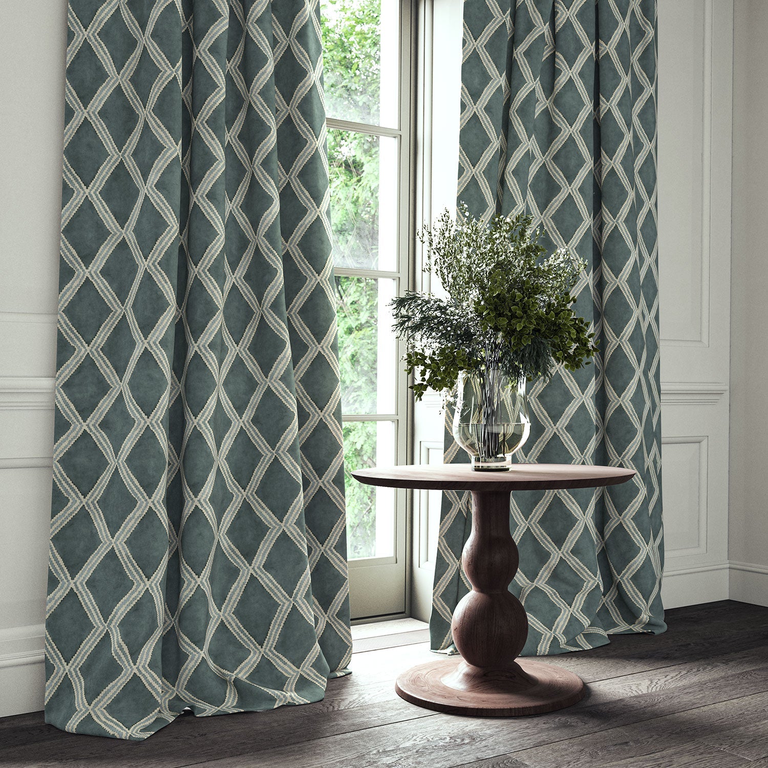 Linwood Inca Silver Moonlight FR Made to Measure Curtains