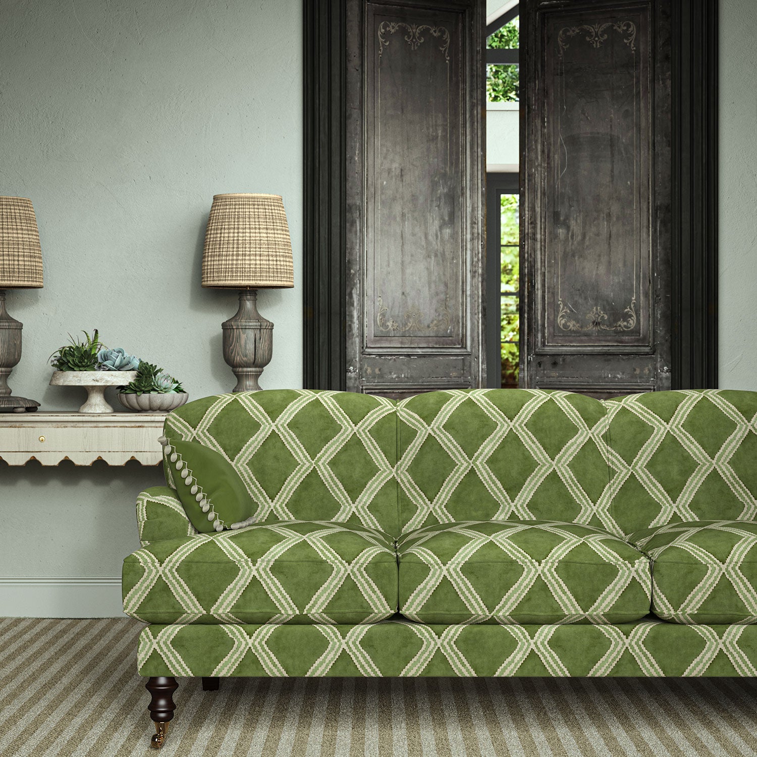 Linwood Inca Spring Green FR Made to Measure Curtains