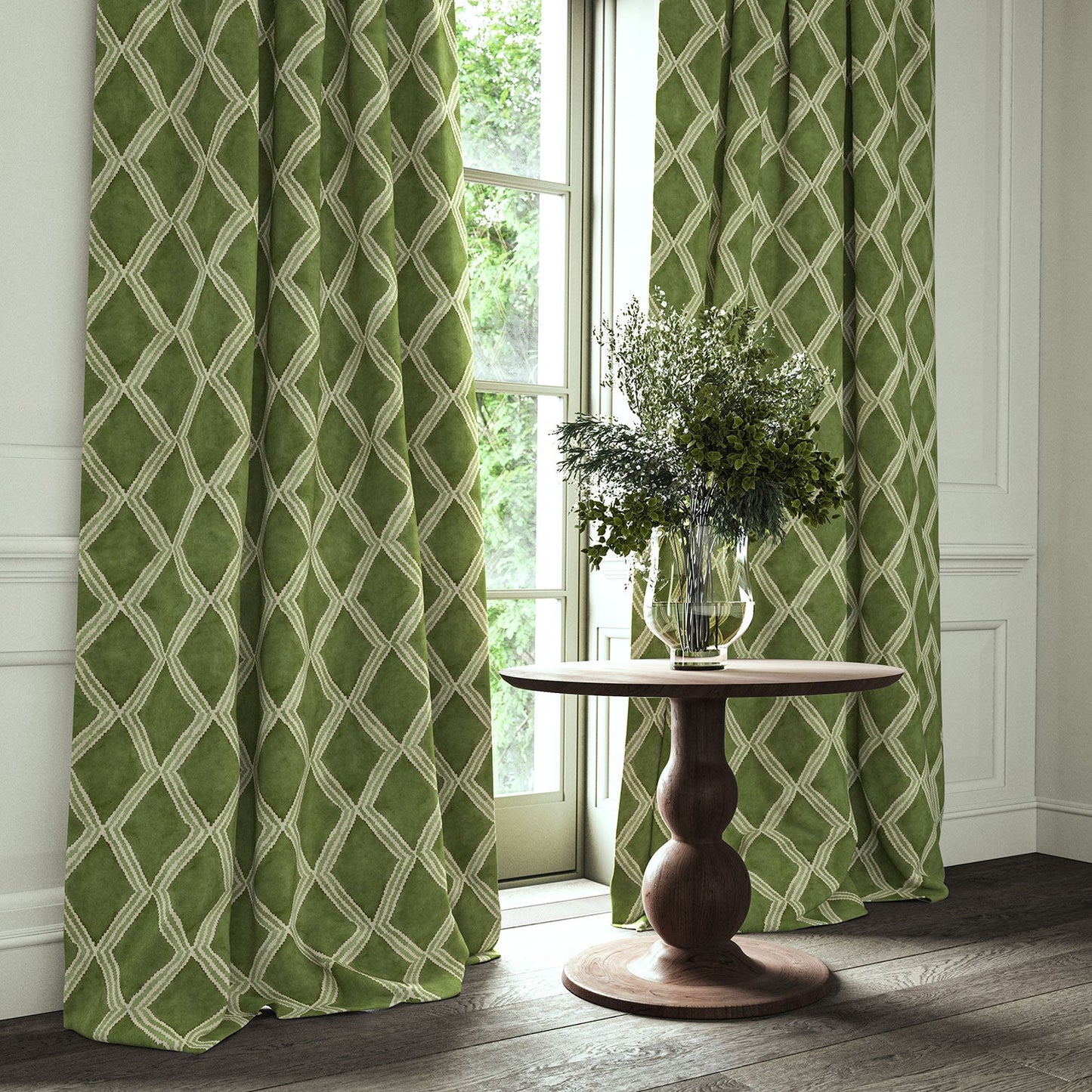 Linwood Inca Spring Green FR Made to Measure Curtains