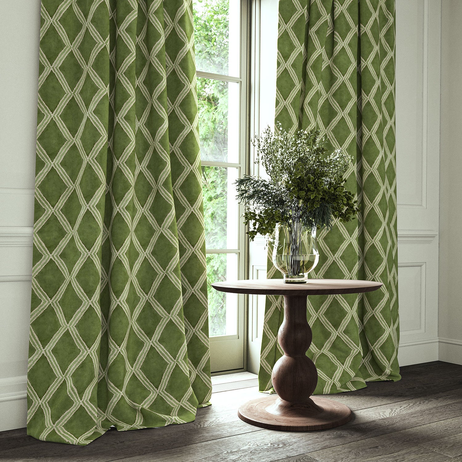 Linwood Inca Spring Green FR Made to Measure Curtains