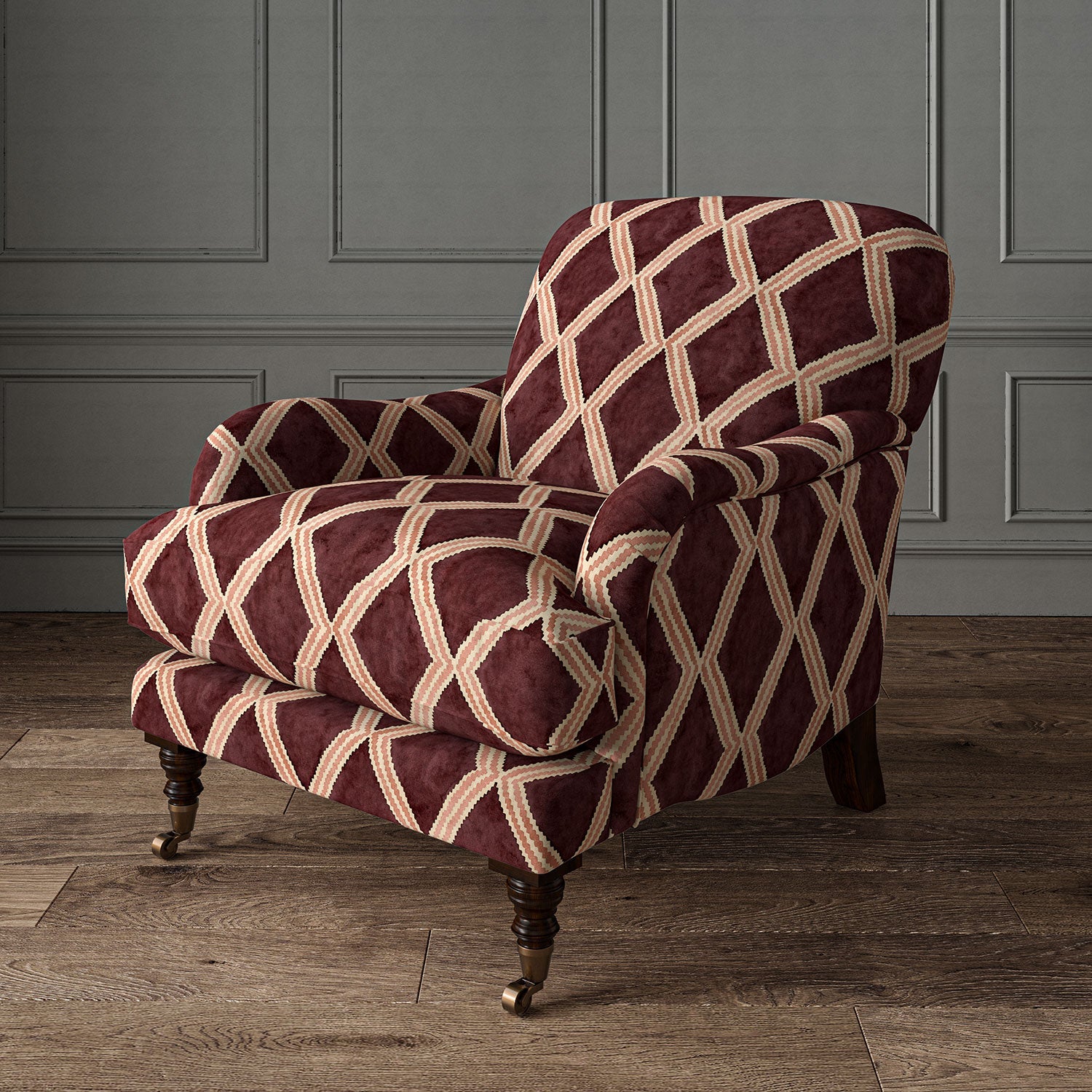 Linwood Inca Sunset Maroon FR Made to Measure Curtains