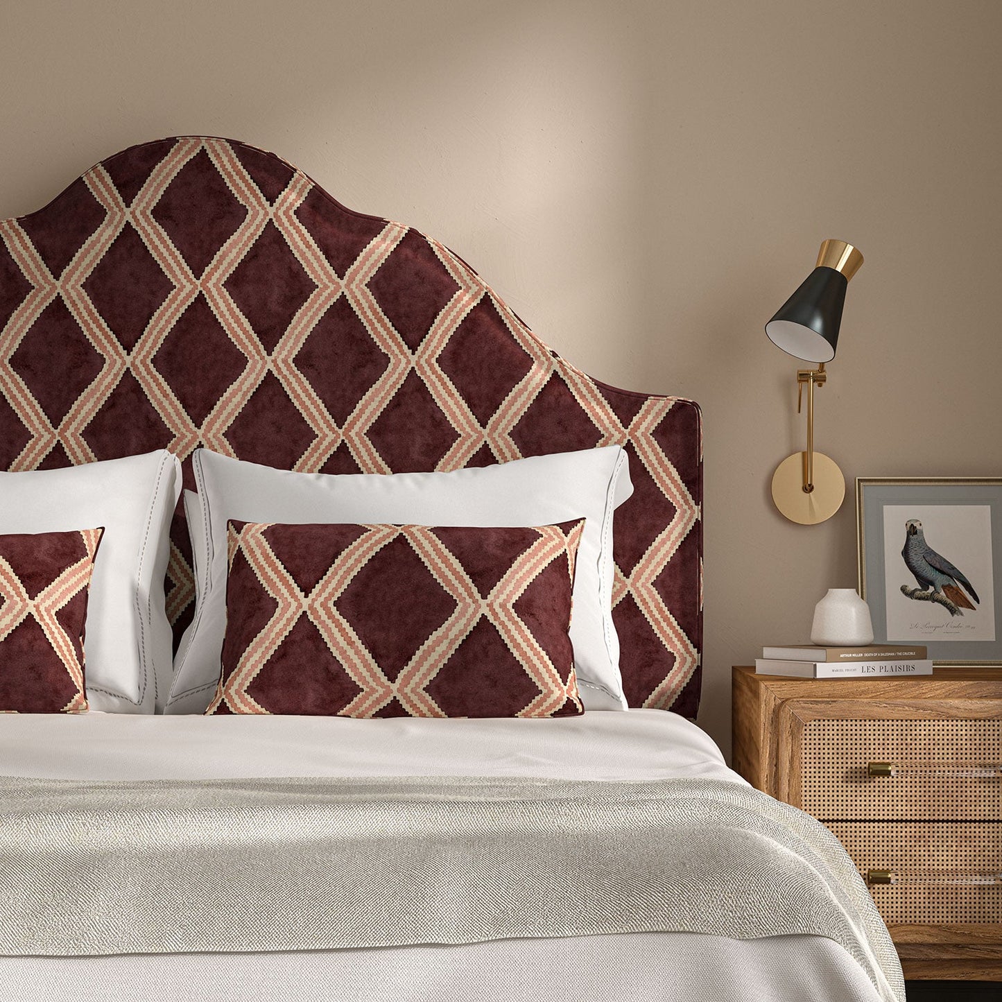 Linwood Inca Sunset Maroon FR Made to Measure Curtains