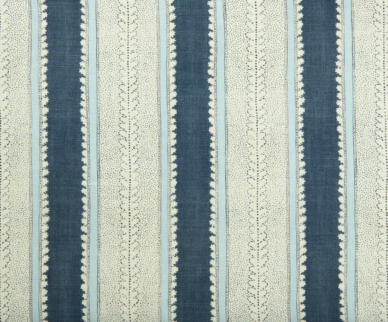 linen fabric with blue and beige stripes linwood 