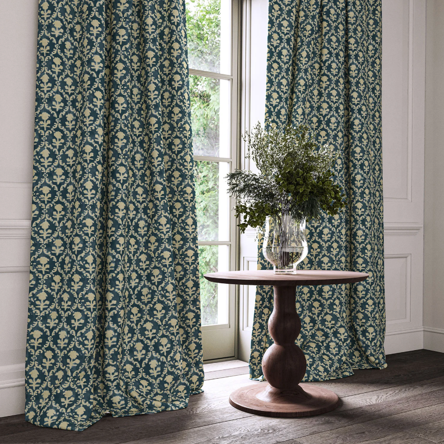 Indigo - Hinako, Maru Collection by Linwood - Curtains