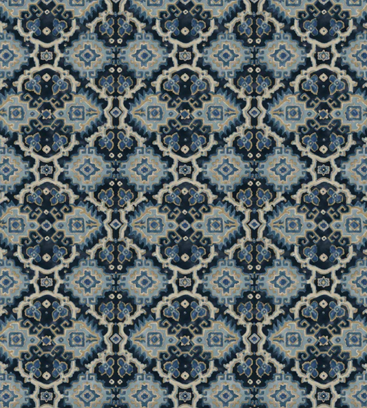 Indigo - Kami Velvet by Linwood - Fabric, Curtains, Roman Blinds 