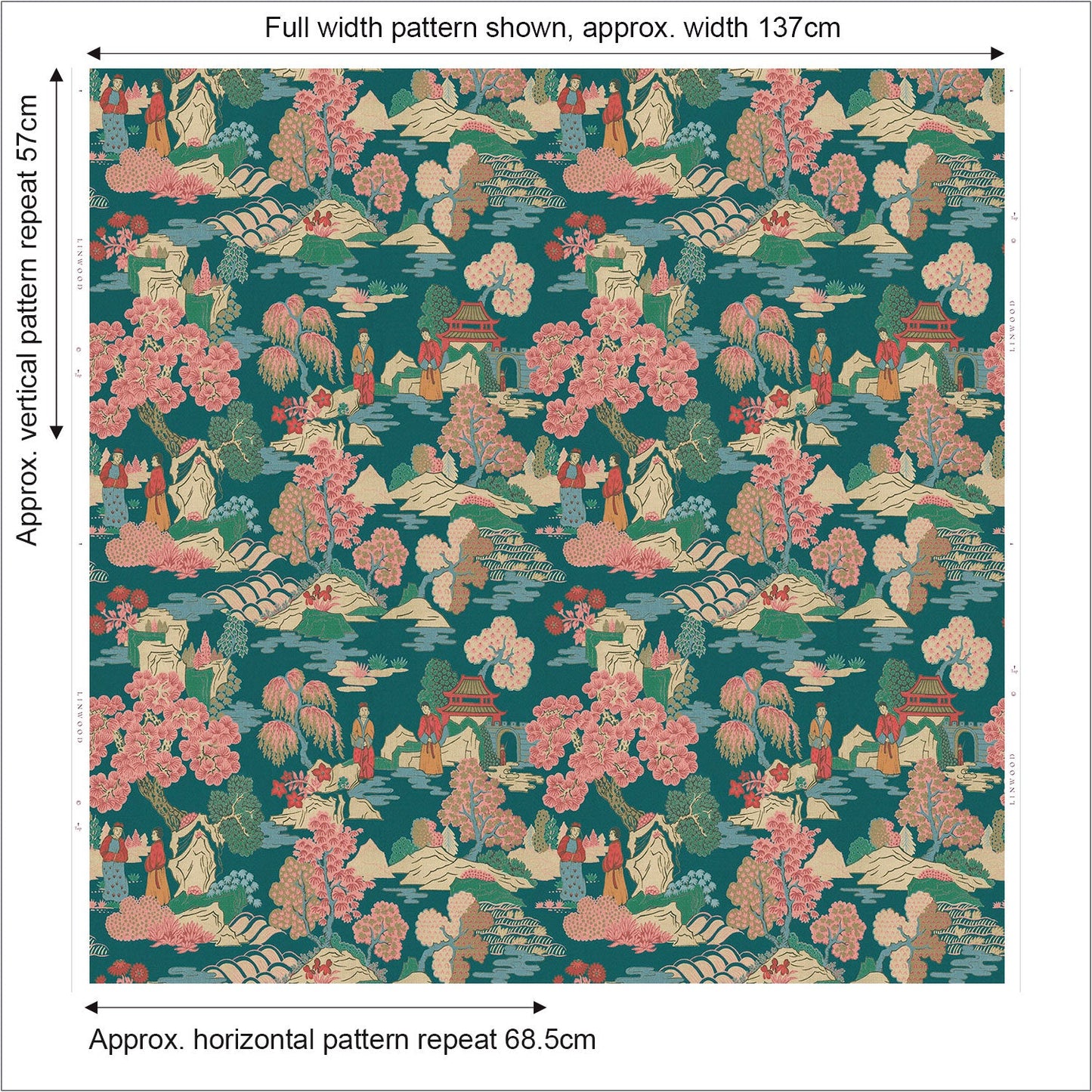 Linwood Japanese Garden Blossom FR Made to Measure Curtains